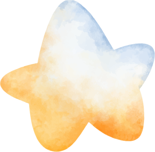 Ngôi sao, star, water color, màu nước, cute, dễ thương