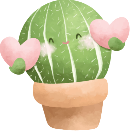 Xương rồng, chậu cây, cactus, potted plants, cọ, brush, màu nước, watercolor 4