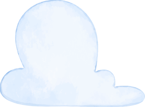 Mây, đám mây, cloud, water color, màu nước, cute, dễ thương