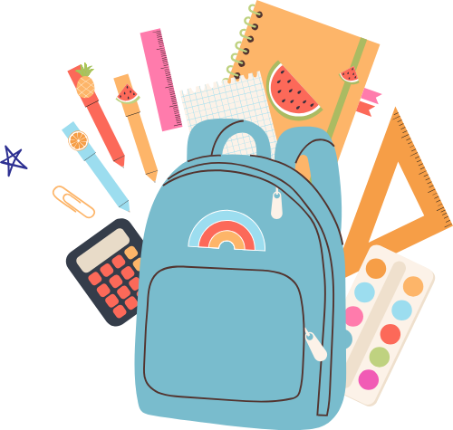 Cặp, balo, book, ruler, thước, giáo dục, education, dễ thương, cute