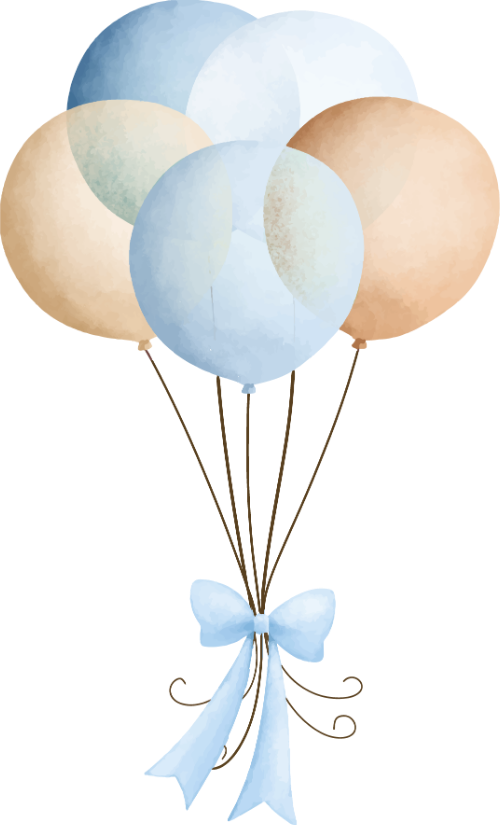 Bong bóng, bóng, balloon, water color, màu nước, cute, dễ thương