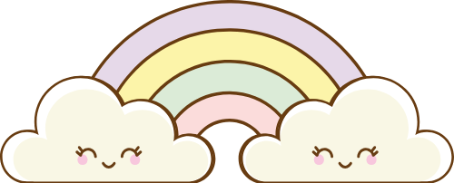 Cầu vồng, rainbow, mây, cloud, dễ thương, cute