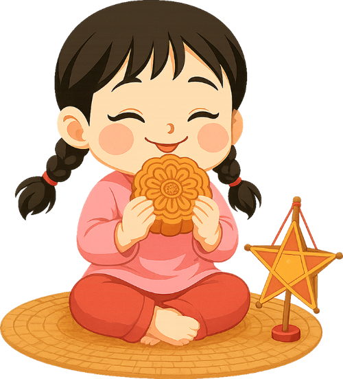 Bé gái, girl, nữ, bánh trung thu, moon cake, lồng đèn, đèn lồng, trung thu, mid autumn, dễ thương, cute 4