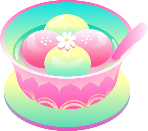 Chè, bánh trôi nước, floating cake, trung thu, mid autumn, gradient