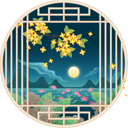 Hoa, hoa mai, flower, hoa vàng, cửa sổ, window, phong cảnh, mặt trăng, moon