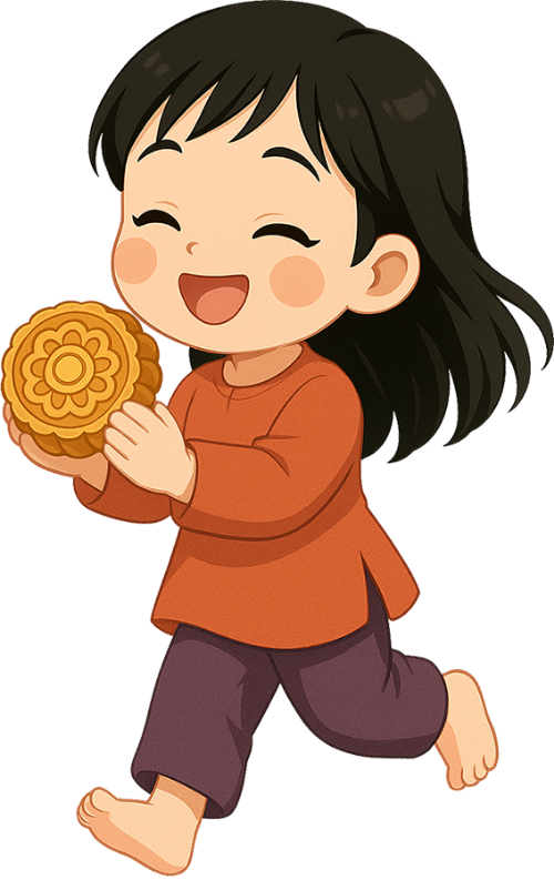 Bé gái, girl, nữ, bánh trung thu, moon cake, trung thu, mid autumn, dễ thương, cute 1