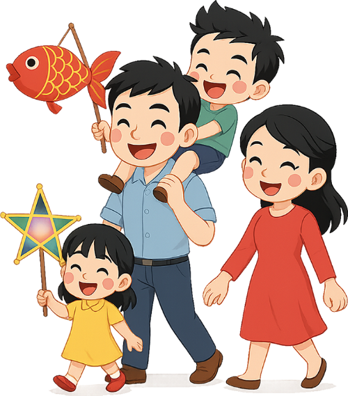 Gia đình, family, trung thu, mid autumn, cute, dễ thương 1