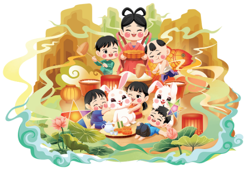 Trung thu, tết trung thu, mid-autumn, trăng rằm, lễ hội, festival, cute, dễ thương