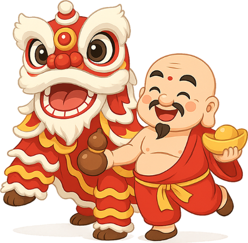 Lân, ông địa, lion dance, god of the land, trung thu, mid autumn, cute, dễ thương 3