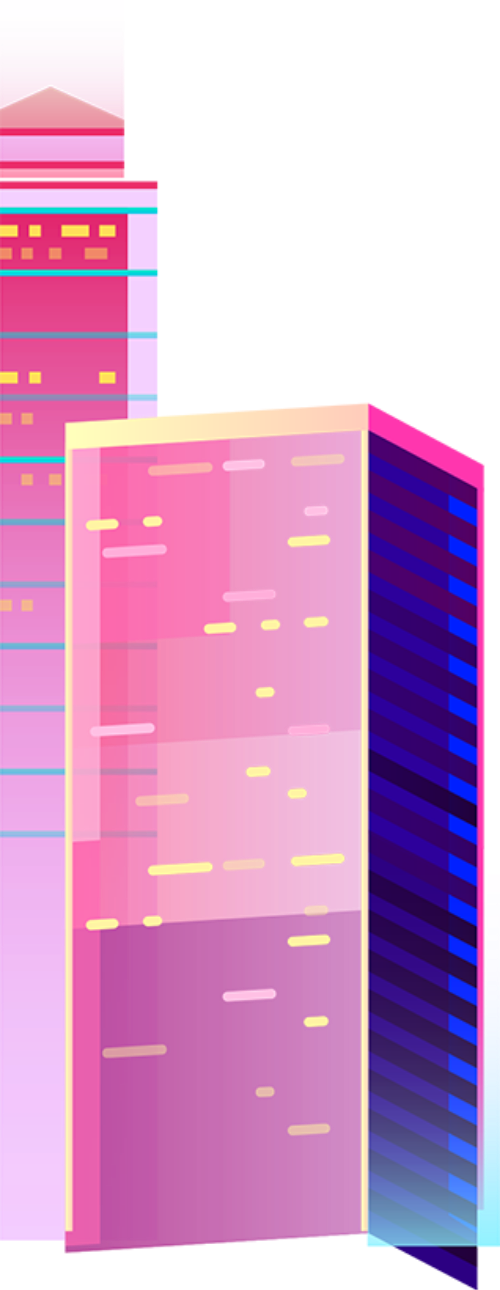 Tòa nhà, màu loang, building, color gradient 1
