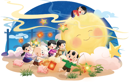 Trung thu, tết trung thu, mid-autumn, trăng rằm, lễ hội, festival, cute, dễ thương