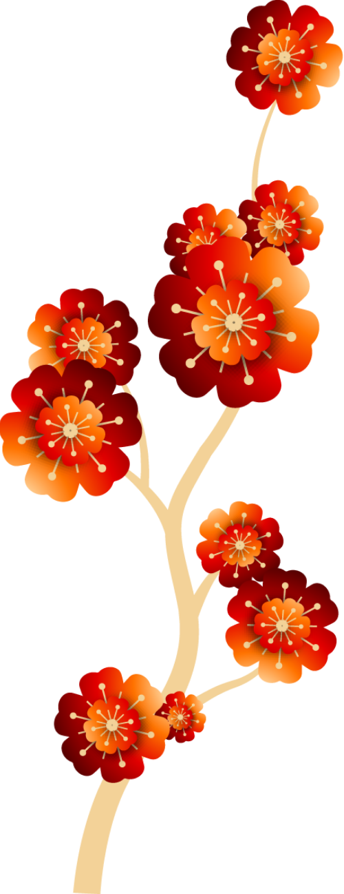 Hoa, flower, cành hoa, gradient