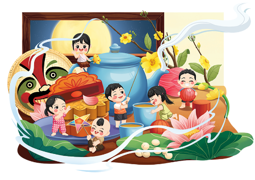 Trung thu, tết trung thu, mid-autumn, trăng rằm, lễ hội, festival, cute, dễ thương 1