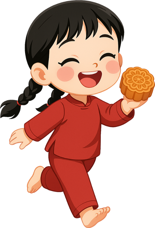 Bé gái, girl, nữ, bánh trung thu, moon cake, trung thu, mid autumn, dễ thương, cute 2