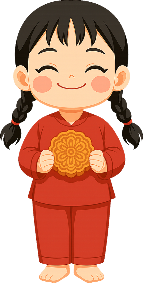 Bé gái, girl, nữ, bánh trung thu, moon cake, trung thu, mid autumn, dễ thương, cute 3
