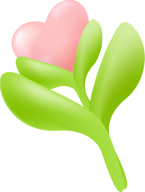 Hoa, trái tim, heart, flower, thiên nhiên, natural, gradient, 3D