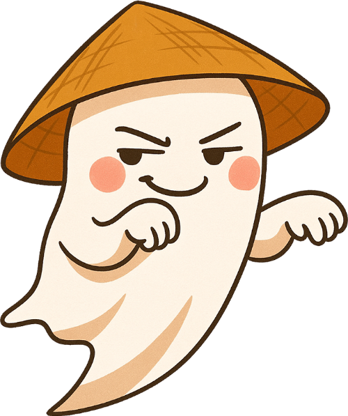 Ma, ma đội nón lá, con ma, con ma tinh nghịch, ghost, cute, dễ thương
