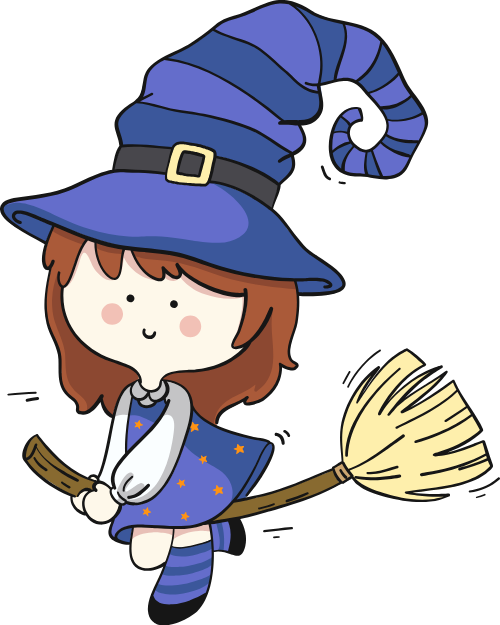 Con gái, girl, phù thủy, halloween, cute, dễ thương
