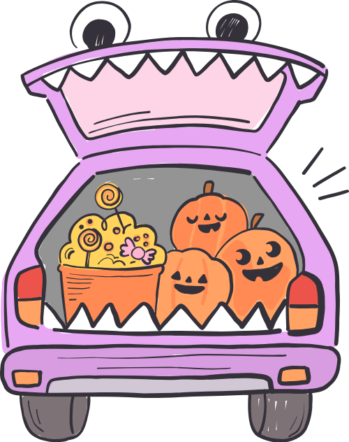 Bí đỏ, bí, pumpkin, xe, car, hóa trang, lễ hội, kinh dị, halloween