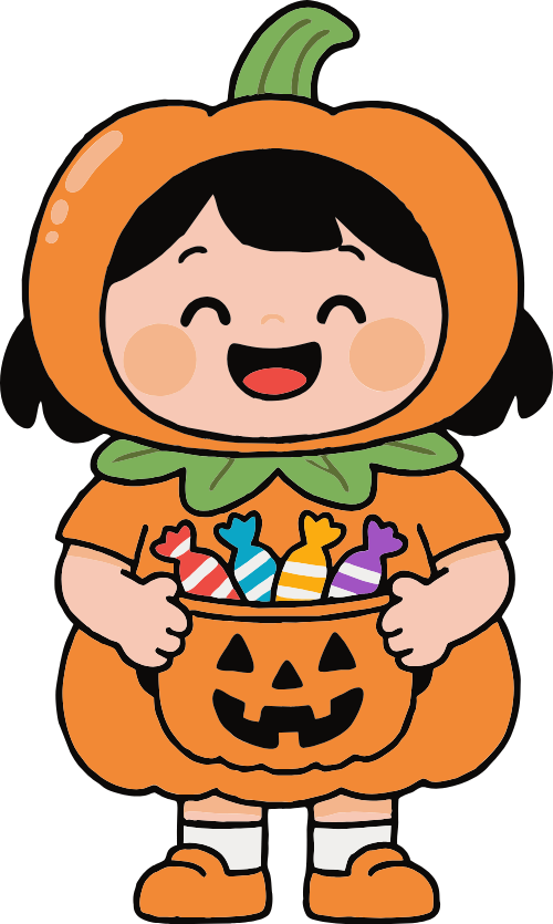 Bí đỏ, pumpkin, hóa trang, halloween, cute, dễ thương