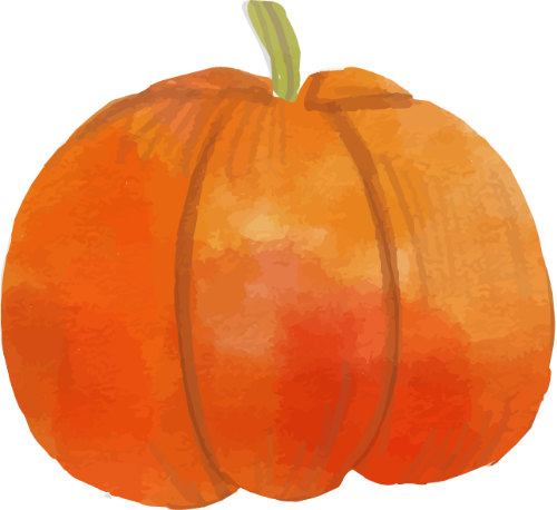 Bí đỏ, bí ngô, trái bí, pumpkin, watercolor