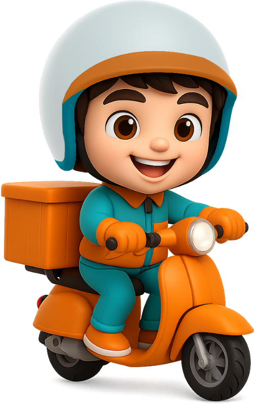 Nhân viên, giao hàng, shipper, chibi, 3d, dễ thương, staff, delivery, 3d, cute
