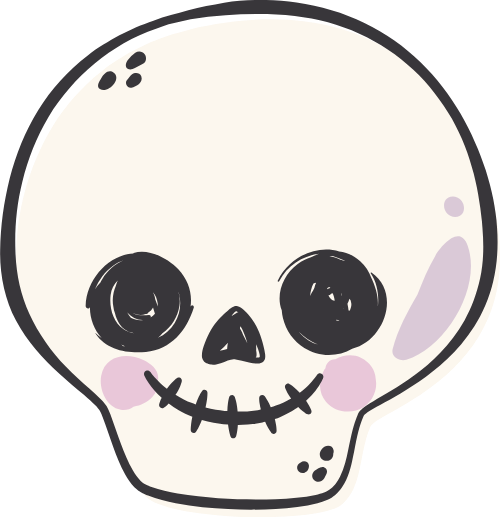Đầu lâu, xương sọ, skullcap, halloween, horrible, cute, dễ thương