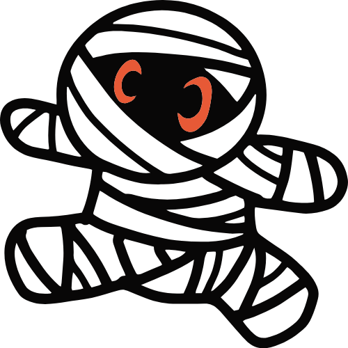 Xác ướp, Ma, con ma, ghost, hóa trang, halloween, cute, dễ thương