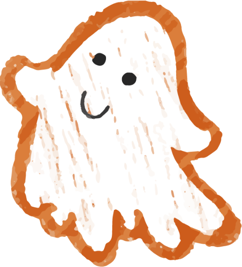 Ma, con ma, ghost, watercolor, brush, cute, dễ thương