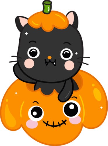 Mèo, con mèo, cat, bí ngô, bí đỏ, pumpkin, halloween