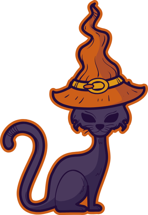 Mèo, cat, nón, nón phù thủy, hat, phù thủy, halloween, lễ hội, festival
