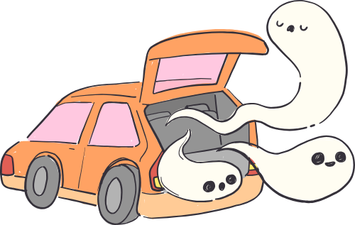 Ma, con ma, ghost, xe, car, hóa trang, lễ hội, kinh dị, halloween 1