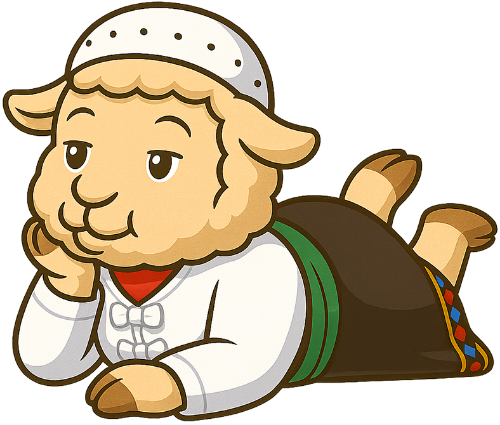 Cừu, nhai lại, vui vẻ, trang phục dân tộc, dễ thương, sheep, ruminating, cheerful, ethnic costume, cute