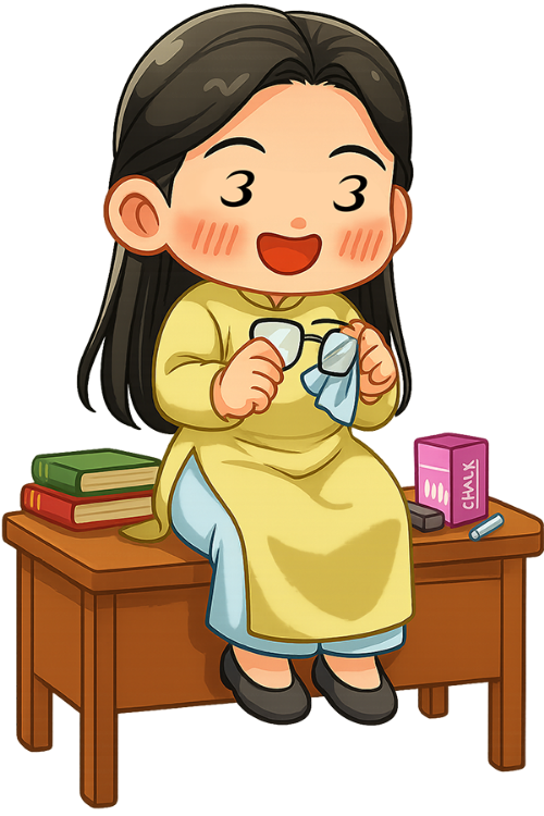 Giáo viên, cô giáo, lau kính, teacher, clean glasses