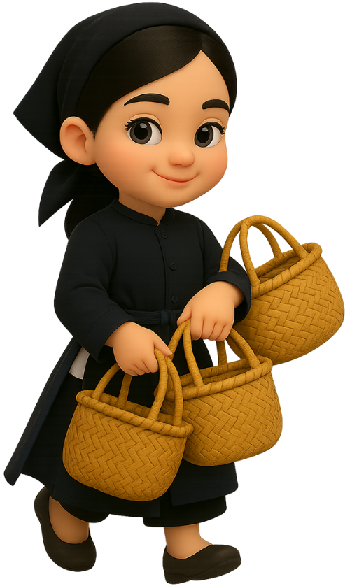 Cô gái, đi chợ, phụ nữ, giỏ tre, girl, going to market, woman, bamboo basket