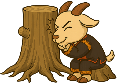 Con dê, cụng đầu, gốc cây, dễ thương, goat, butting heads, tree stump, cute