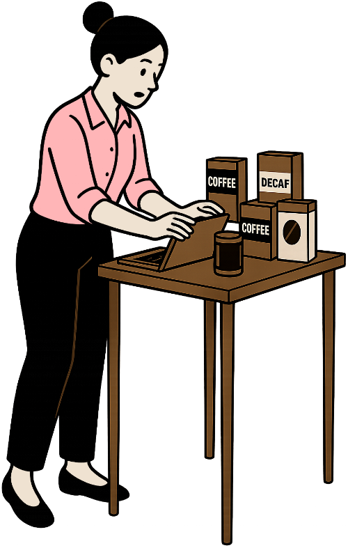 Cô gái, phân loại cà phê, phụ nữ, văn phòng, hộp cà phê, bàn, girl, sorting coffee beans, woman, office, coffee box, table