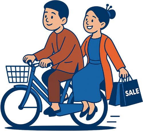 Cô gái, mua sắm, phụ nữ, chàng trai, đàn ông, đi xe đạp, xe đạp, túi, túi xách, girl, shopping, woman, young man, man, cycling, bicycle, bag, handbag