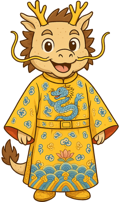 Rồng, vui vẻ, long bào, dễ thương, dragon, cheerful, imperial robe, cute