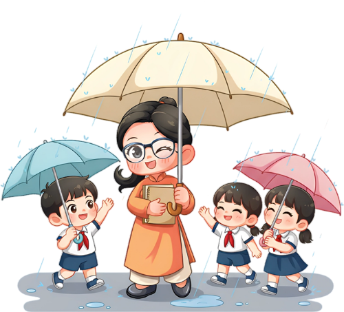 Giáo viên, học sinh, học trò, che mưa, teachers, students, pupils, rain