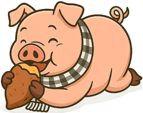 Heo, ăn, lợn, củ, khăn rằn, dễ thương, pig, eating, hog, root/tuber, checkered scarf, cute