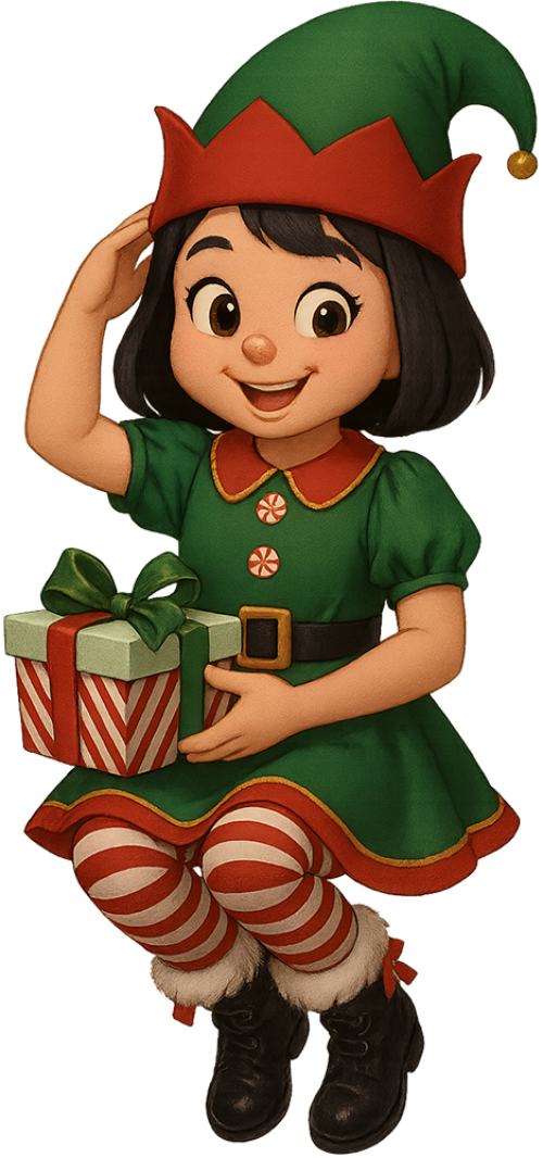 Cô gái, vui vẻ, phụ nữ, giáng sinh, trang phục yêu tinh, mũ yêu tinh, hộp quà, girl, happy, woman, christmas, elf costume, elf hat, gift box