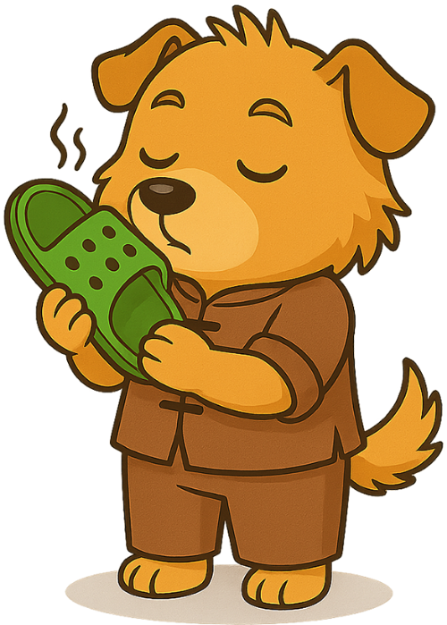 Chó, đánh hơi, dép, dễ thương, dog, sniffing, slippers, cute