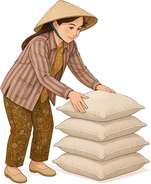 Cô gái, xếp muối, phụ nữ, muối, nón lá, bao tải, girl, stacking salt, woman, salt, conical hat, sack