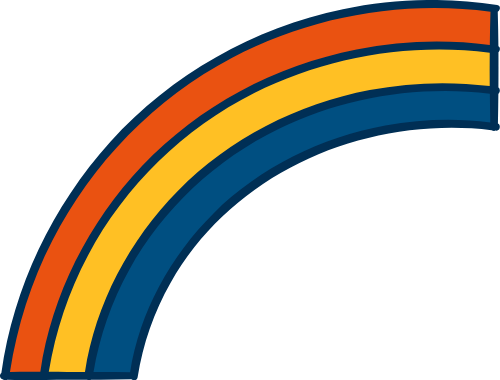 Cầu vồng, rainbow, shape, cute, dễ thương