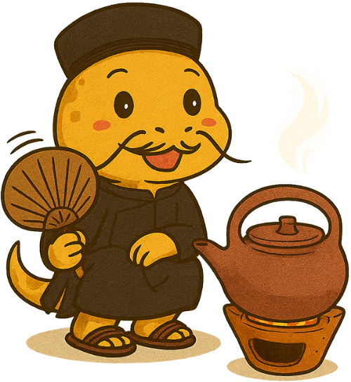 Rắn, nấu thuốc, thầy thuốc, thuốc bắc, ấm, lò lửa, dễ thương, snake, boiling medicine, doctor/healer, traditional Chinese medicine, teapot, fireplace, cute