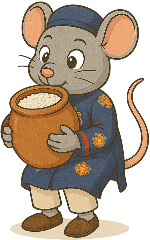 Chuột, ôm hũ gạo, áo dài, hũ gạo, vui vẻ, dễ thương, rat/mouse, hugging rice jar, ao dai, rice jar, cheerful, cute