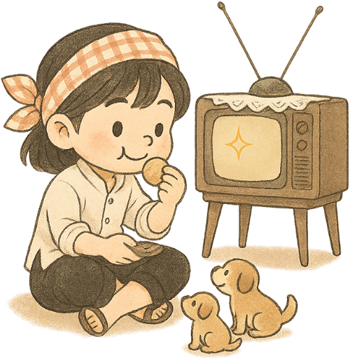 Cô gái, xem tivi, phụ nữ, tivi, chó con, chó, bánh quy, dễ thương, girl, watching TV, woman, TV, puppy, dog, biscuit, cute