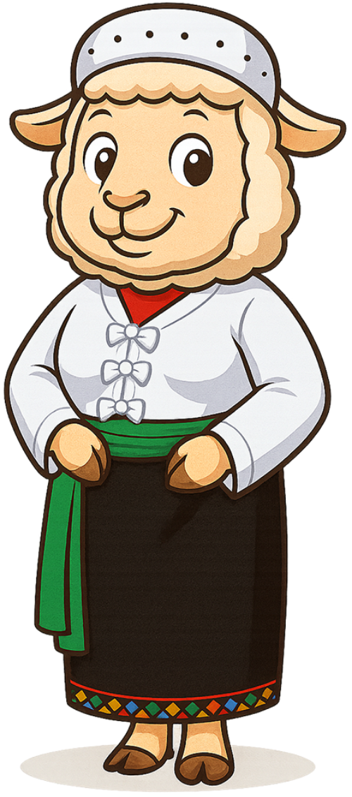 Cừu, vui vẻ, trang phục dân tộc, dễ thương, sheep, cheerful, ethnic costume, cute