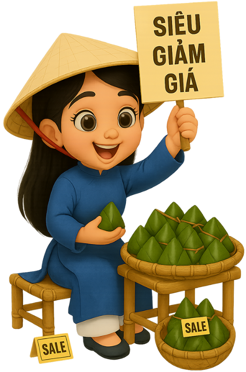 Cô gái, bán hàng, phụ nữ, nón lá, giỏ tre, rổ tre, ghế tre, bánh ít, girl, selling, woman, conical hat, bamboo basket, bamboo sieve, bamboo chair